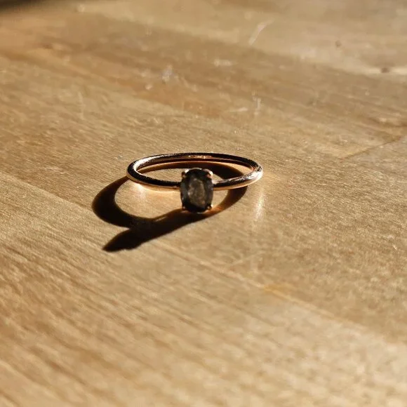 Salt & pepper diamond 14k rose gold ring - Picture 3 of 6